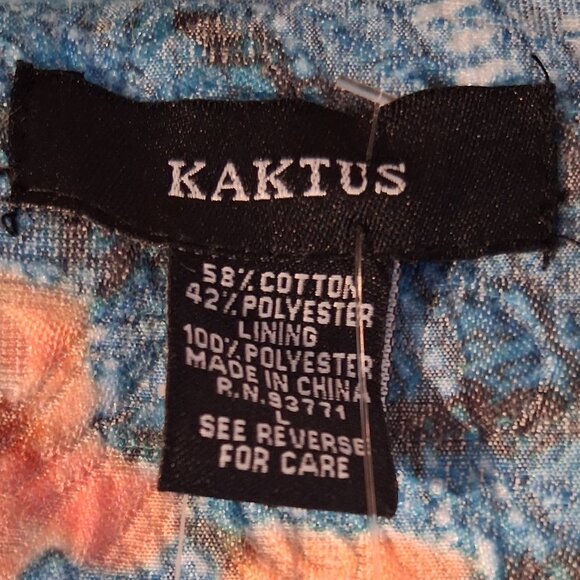 Kaktus Sportswear Women’s Large Floral Jacquard Jacket - Teal/Pink Resort Wear - Picture 7 of 8